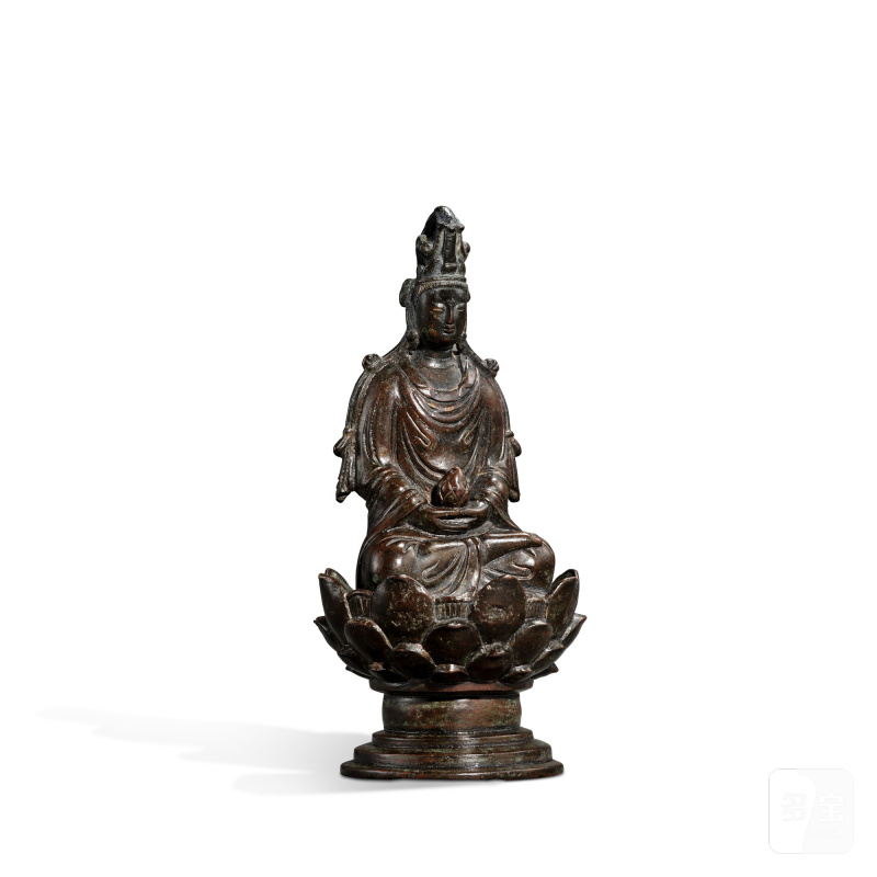A bronze seated figure of Guanyin, Liao dynasty | 遼 銅觀音坐像 - 图2
